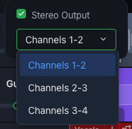 The stereo channel list with the overlapping pairs