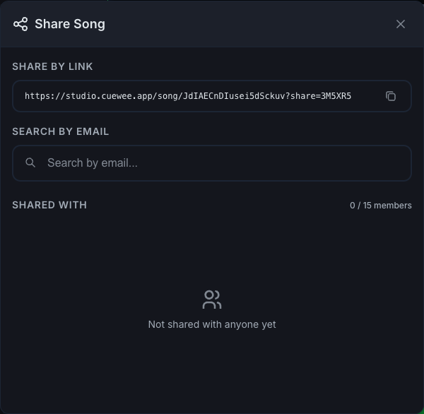 The Share Song window